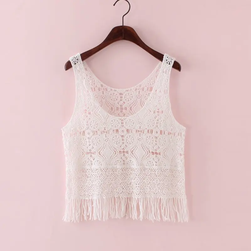 Женский Повседневный Вязаный топ с коротким рукавом летний пикантный ажурный