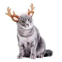 pet christmas decoration cute elk antlers cat headband pet photo props christmas pet accessories for cats elk antlers headband