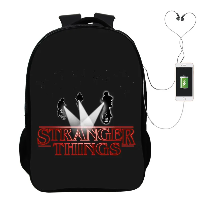 USB зарядка странные вещи рюкзак для подростков студентов мальчиков девочек