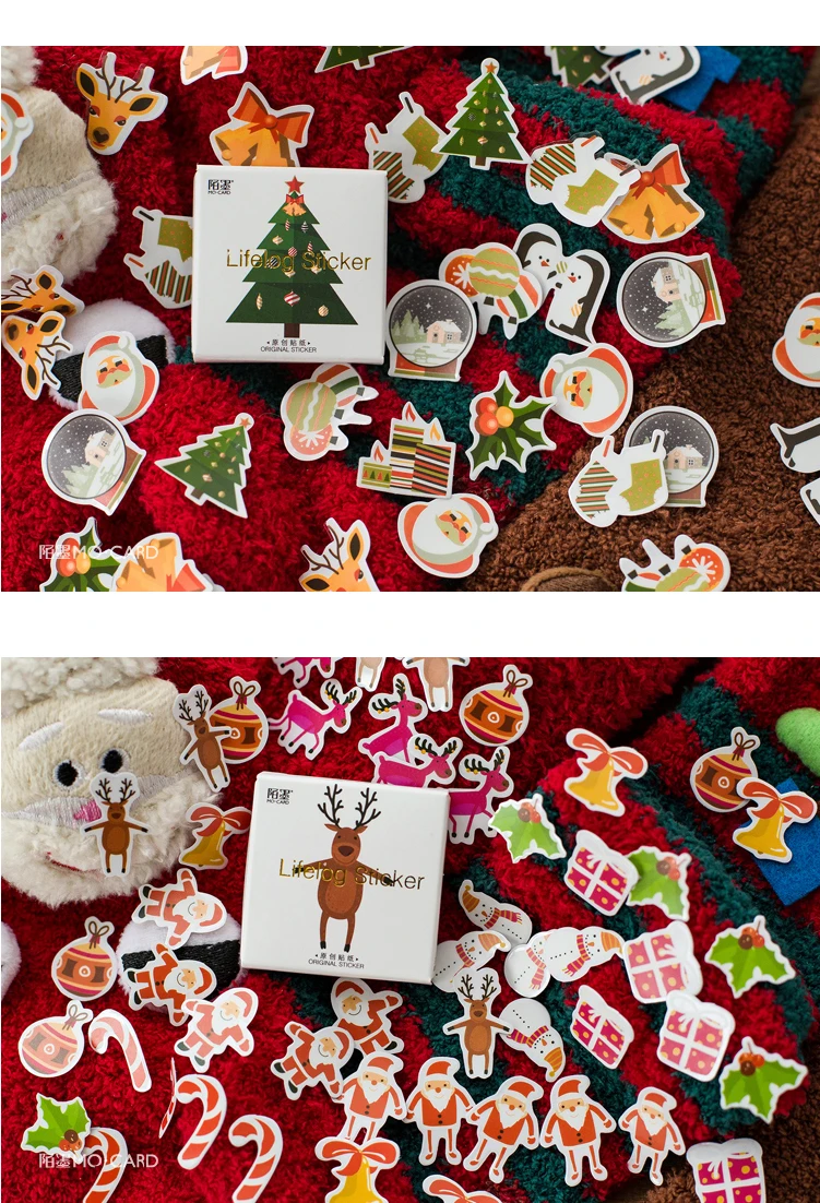 50 шт./упак. рождественские праздничные Декоративные Канцелярские наклейки для