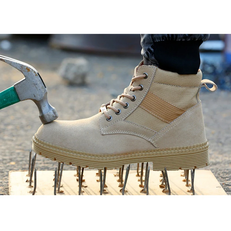 MRCAVE/Мужская Рабочая обувь со стальным носком ботильоны с защитой от проколов