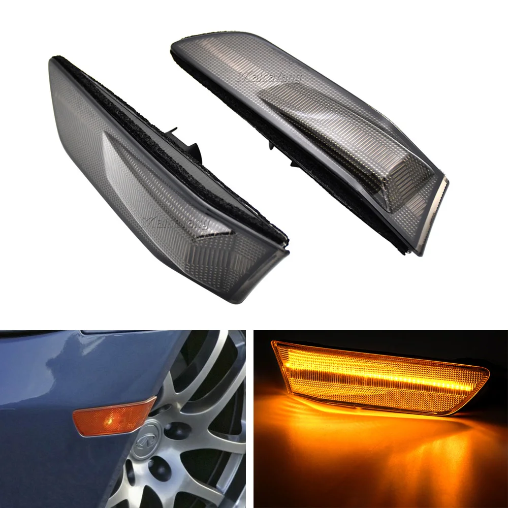 

Car LED Side Marker Light Turn Signal Indicator Lamp 26180-AM800 26185-AL520 For INFINITI G35 2002-2007 2D Coupe 2003-2007