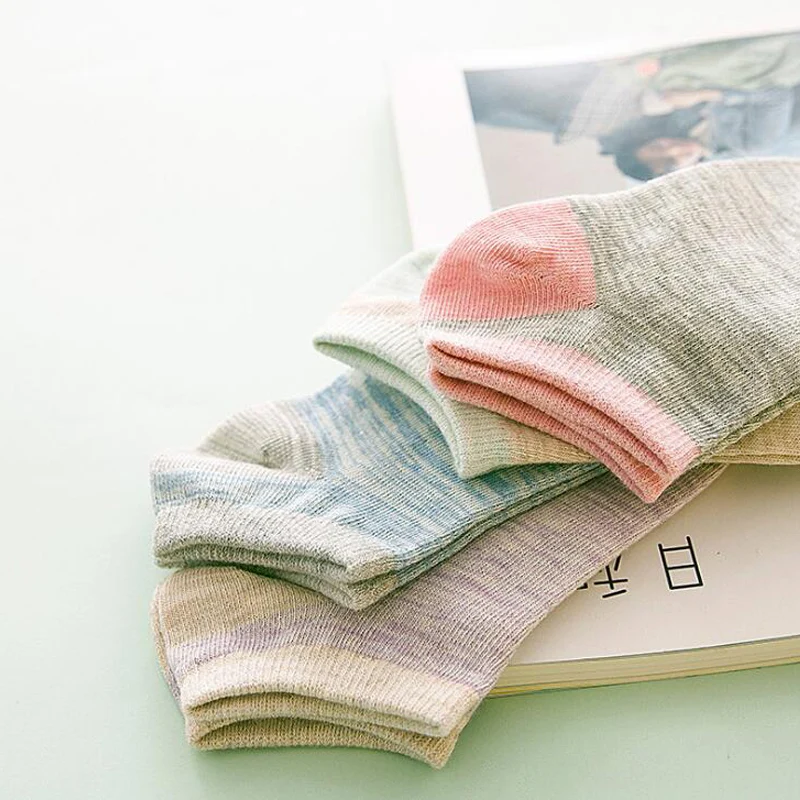 5 пар носков в стиле пэчворк женские носки-лодочки невидимые хлопковые носки для