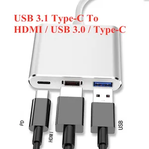 USB 3,1 Type-C к HDMI USB 3,0 многопортовый адаптер док- станция для Nintendo Switch macbook Asus samsung huawei другой ПК ноутбук