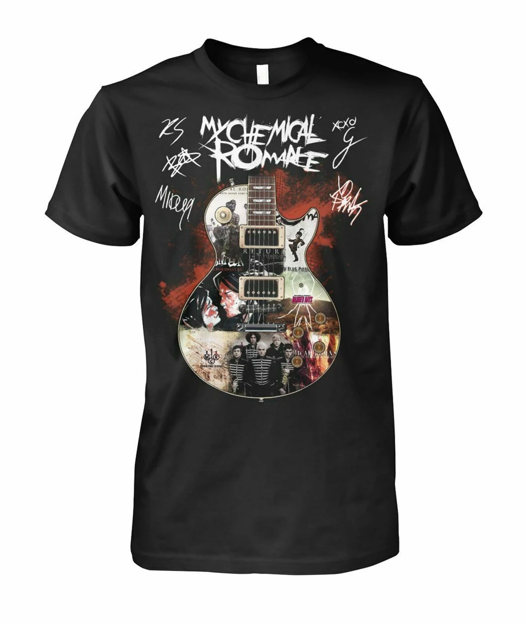 My Chemical Romance рок группа гитарная Подпись вентилятор хороший подарок футболка