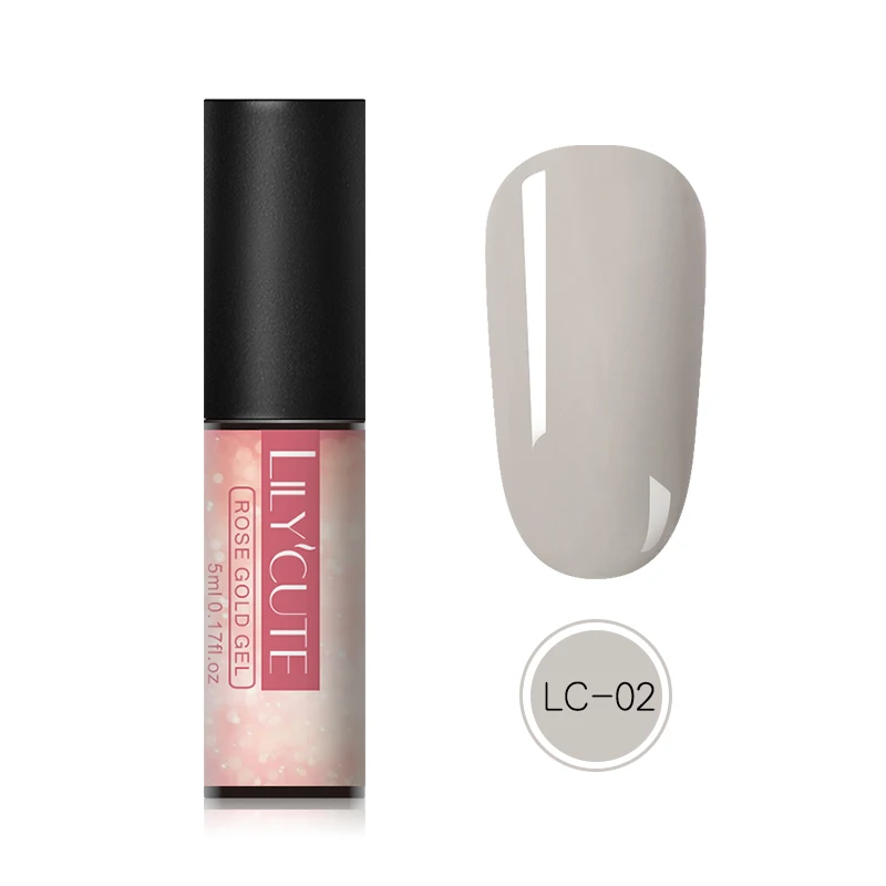 rose gold LC-02 LILYCUTE лазерный Серебряный УФ-гель для ногтей голографический блеск 5 мл Лак для ногтей Гель-лак замачиваемый УФ светодиодный лак для ногтей - Цвет: rose gold LC-02