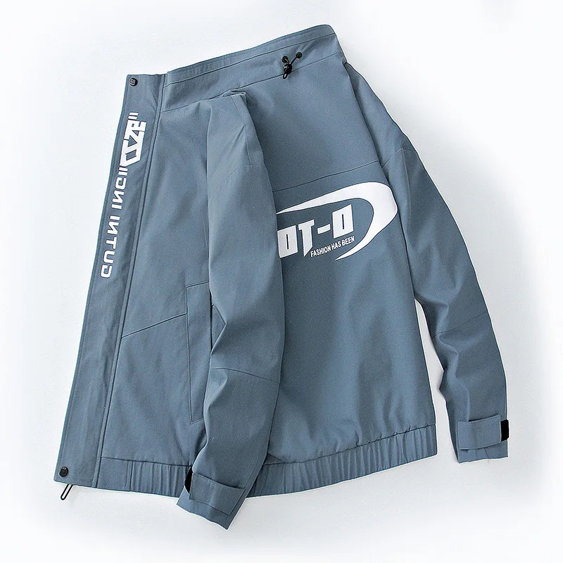 

Мужская ветровка M-8XL, мужская повседневная модная свободная уличная куртка большого размера, черная, серая, синяя мужская одежда