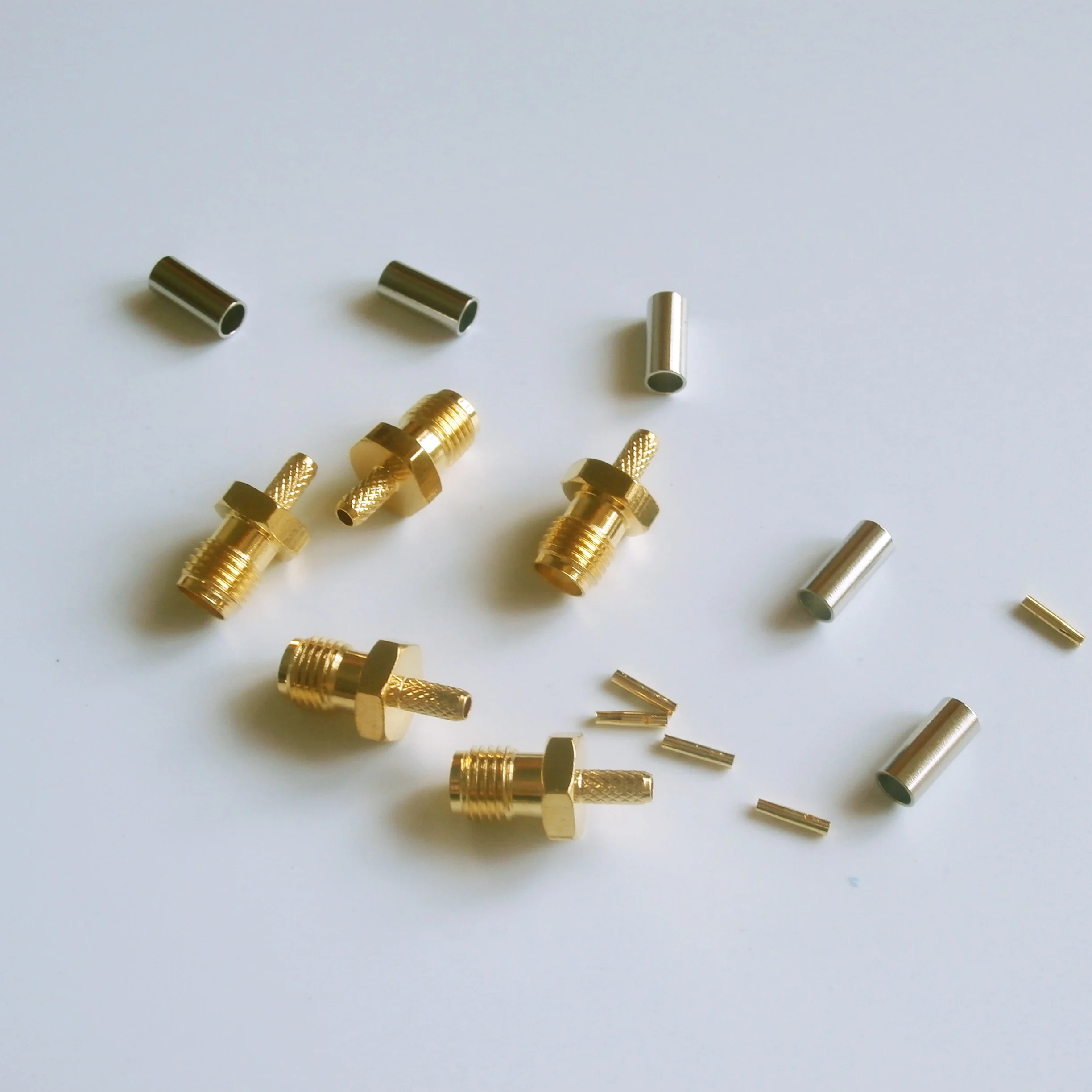 

1Pcs Connector SMA Female Jack Crimp RG174 RG316 LMR100 Cable Straight RF Coaxial Brass