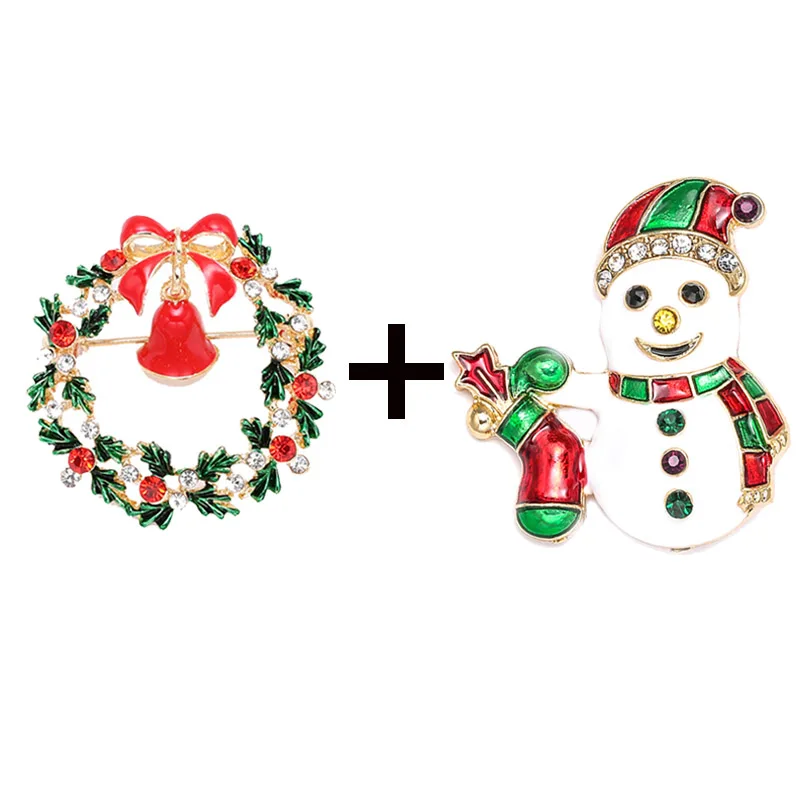 2 шт./лот рождественские гирлянды из сплава колокольчики эмалированный снеговик