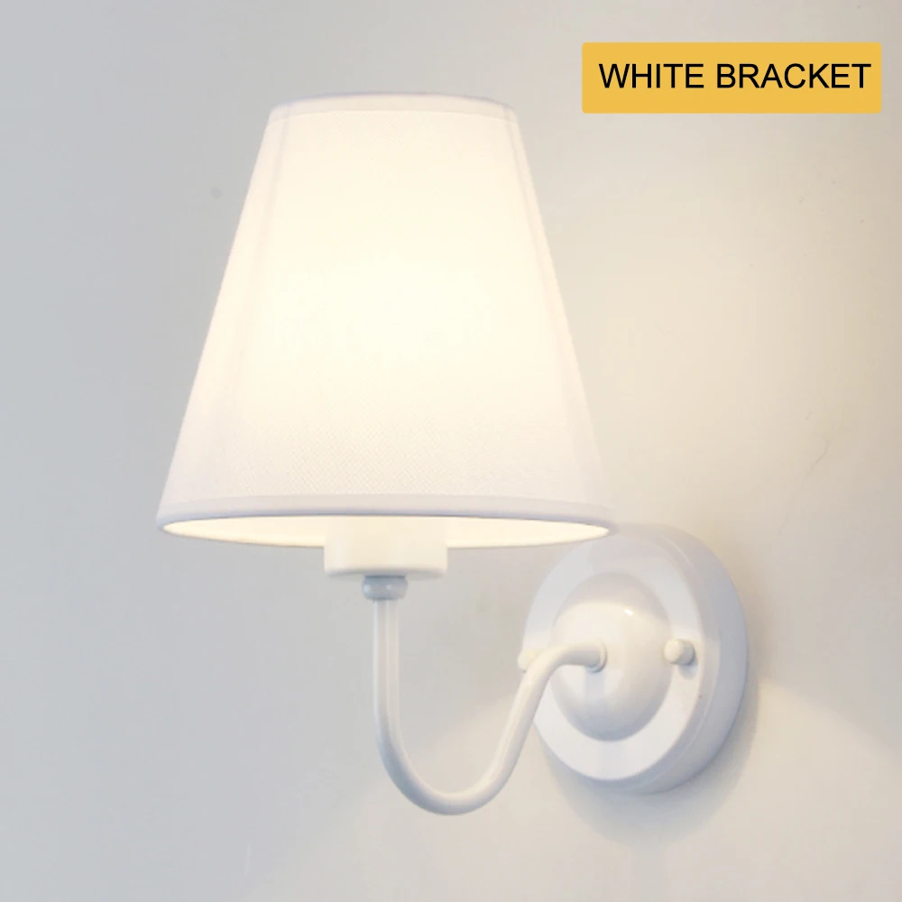 FOXGBF canvas craft wall lamp E27 bulb lamp AC220V wall lamp can replace hotel bedroom bedside lamp living room modern wall lamp