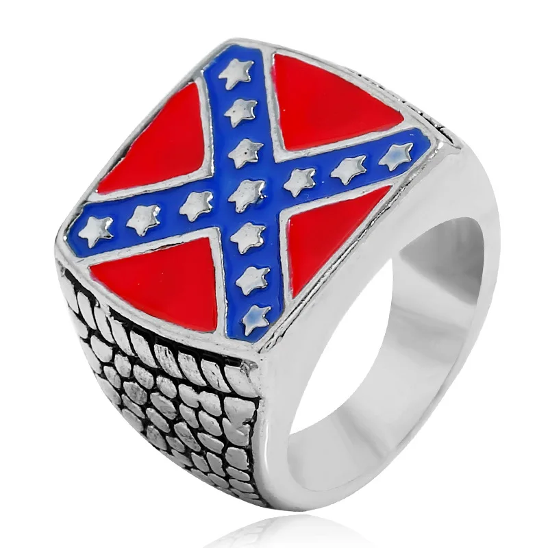 

2021 Fashion Jewelry American Independence Day Flag Personality Exaggerated Ring Knuckle Jewelry Men's Ring
