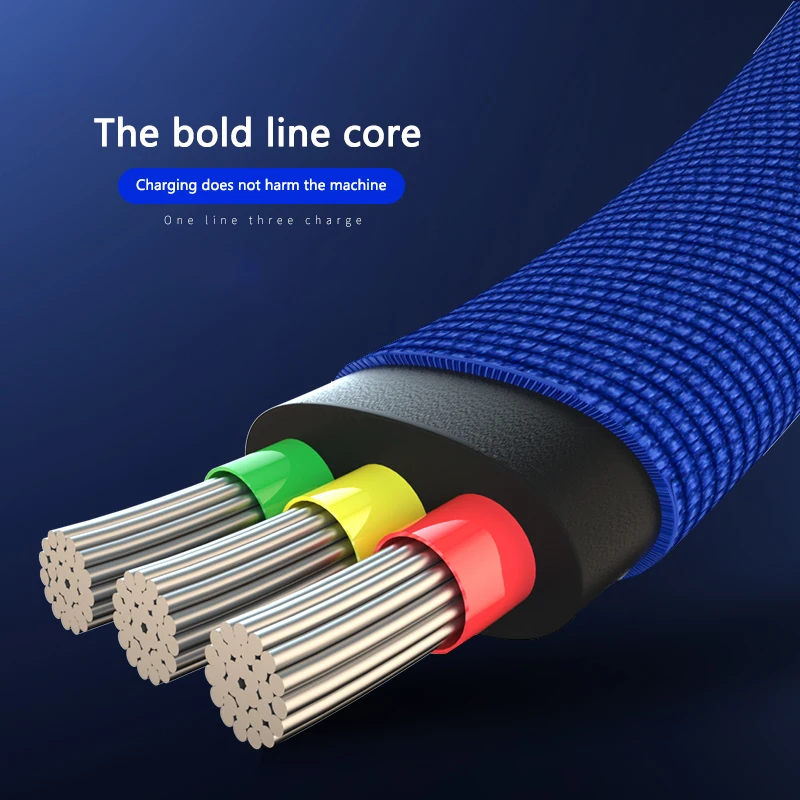 3 в 1 USB кабель для мобильного телефона Быстрая Зарядка Micro usb type C зарядный кабель для IPhone xr xs max кабель для зарядного устройства Шнур