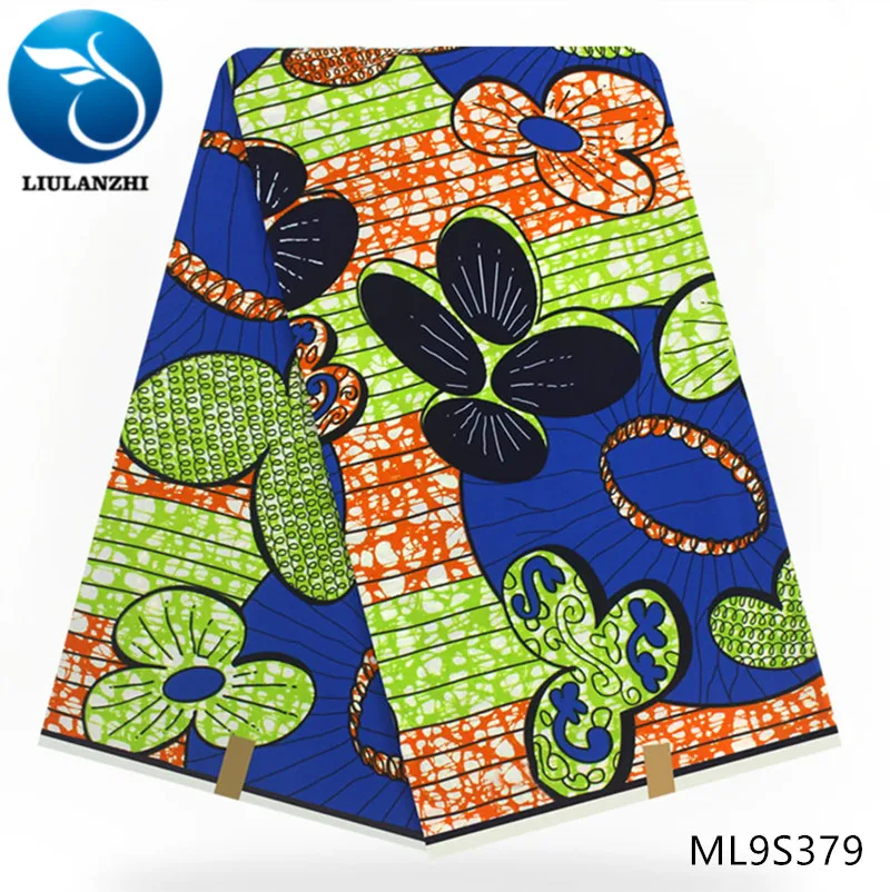 

LIULANZHI Wax ankara fabrics 6yards/lot Hot sale nigerian real wax fabric Cotton batik fabric for dress ML9S360-ML9S382
