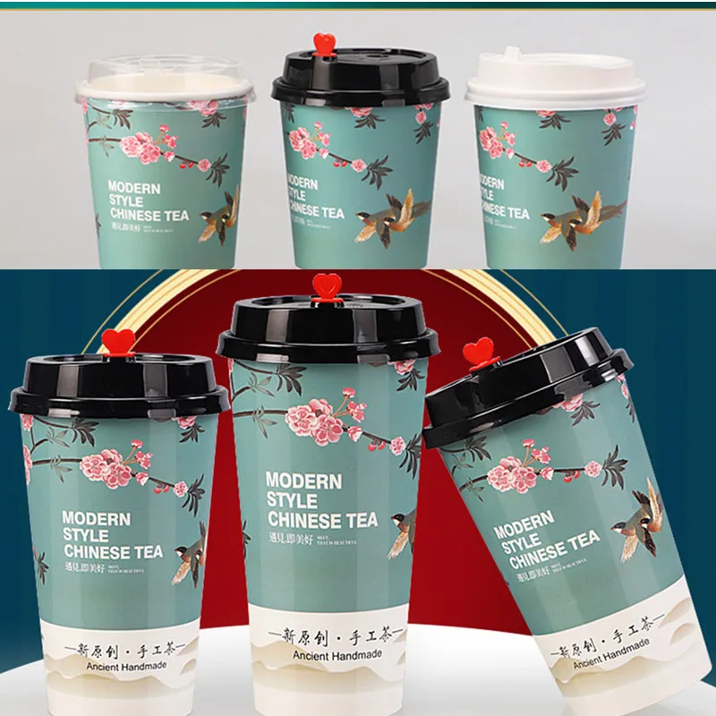 50 шт. одноразовые кофейные чашки 500 мл 16 унций