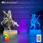 Ударный ночник Genshin, 3D иллюзионная лампа, популярный игровой светильник для спальни, светодиодный светсветильник льник s, атмосферный прикроватный подарок для детей, основание для трещин