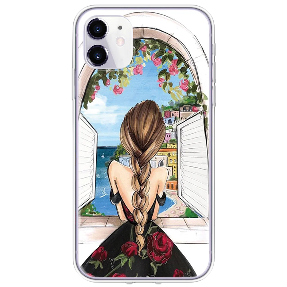 0cjinfab Merry Christmas Черный Коричневый чехол для девочки супер мама для TPU iPhone 11 Pro Max XR XS X XS Max 6 5se 7 8 Plus чехол новогодний чехол - Цвет: 0cjinfab