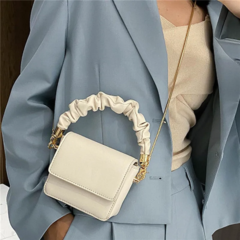 Женские сумки на плечо из ПУ кожи, однотонная дизайнерская ручная сумка на цепочке, модные женские дорожные сумки и кошельки