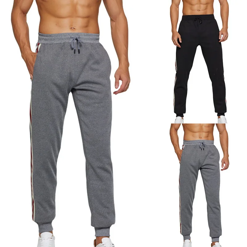 Plus Velvet Men Sweatpants Casual Pants Winter New Men's Drawstring Solid Color Male Fashion Brand Comfortable Sporting | Мужская