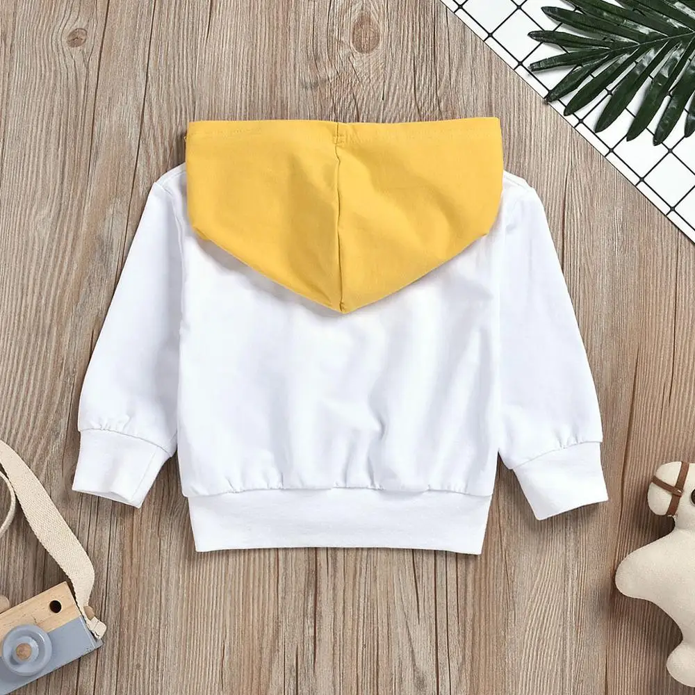 Kid Baby Girl Boy White Hooded Sweater Letter Sweatshirt Bebe Clothes Outfit |