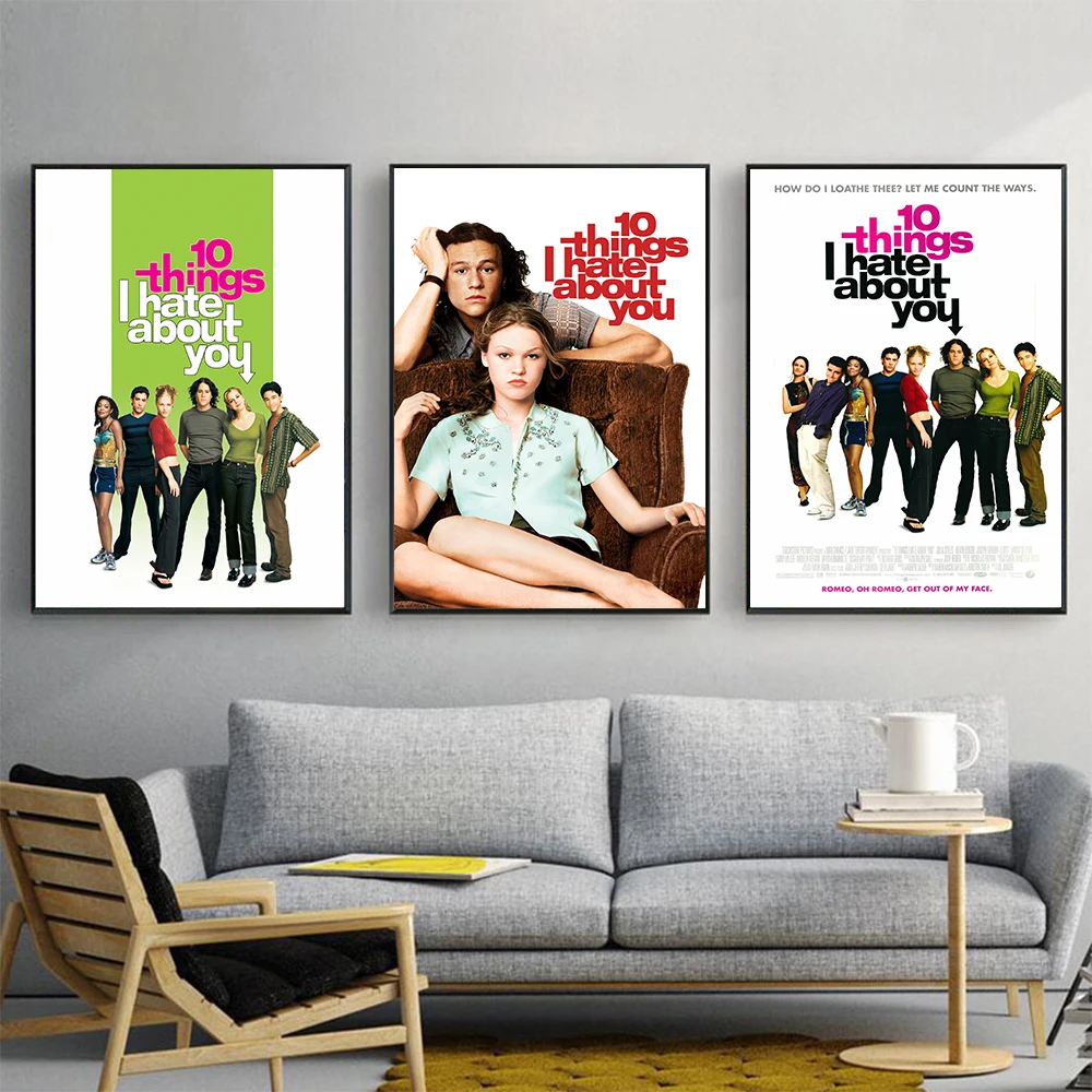 

10 Things Movie Poster I Hate About You Canvas Painting Classic 90's Vintage Wall Film Art Print Picture Living Room Home Decor