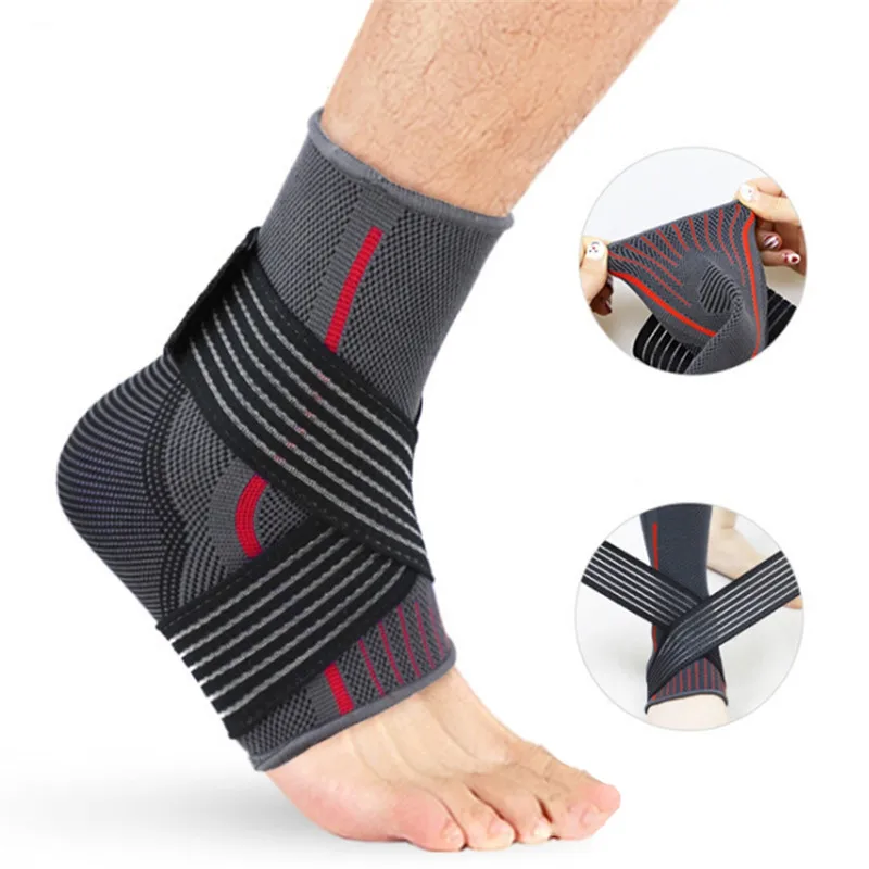 

3D Pressuried поддержка лодыжки для баскетбола, волейбола, спорта, тренажерного зала, бадминтона, защита для лодыжки, с ремнем, эластичный, Sprain Repa