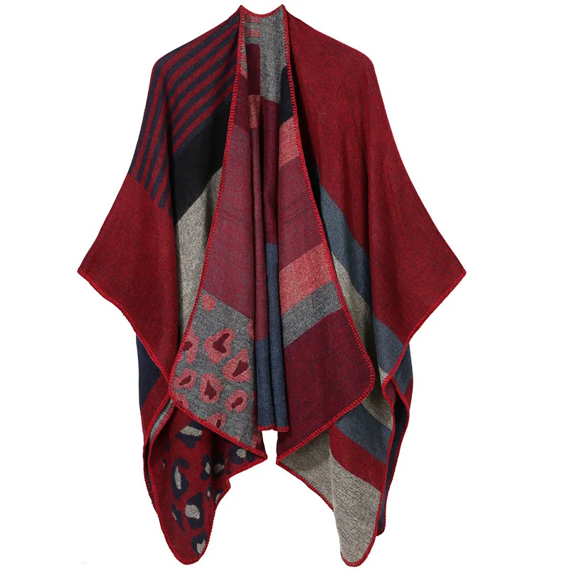 Утолщенная удлиненная шаль для женщин имитация Кашемирового блока двусторонний