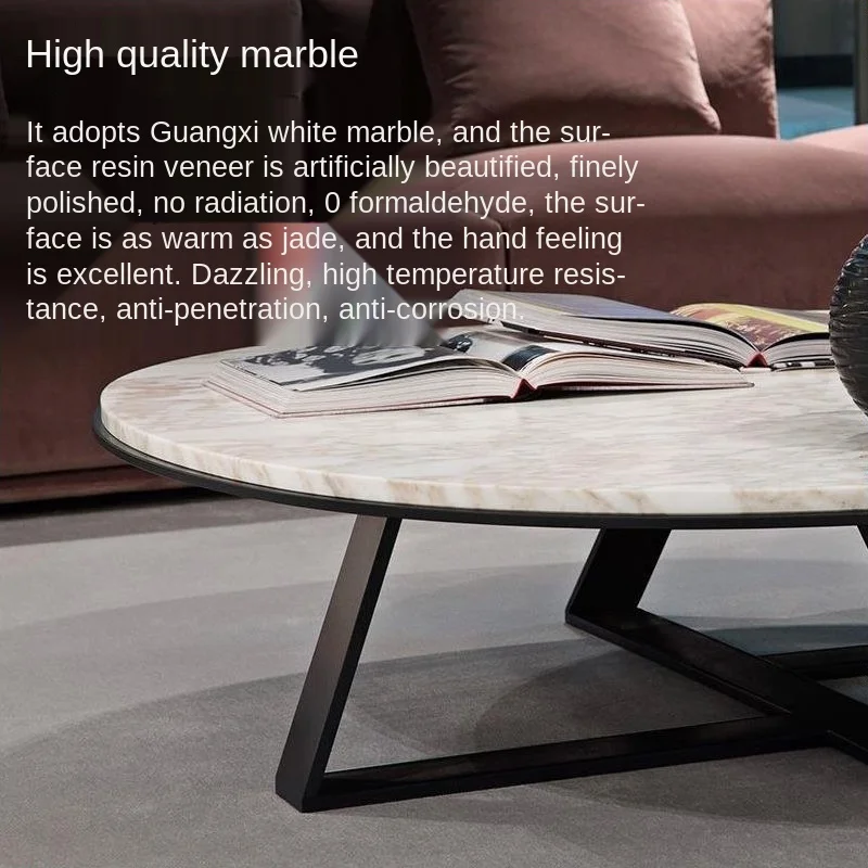 Nordic журнальный столик для гостиной Мрамор круглого стола нержавеющая сталь
