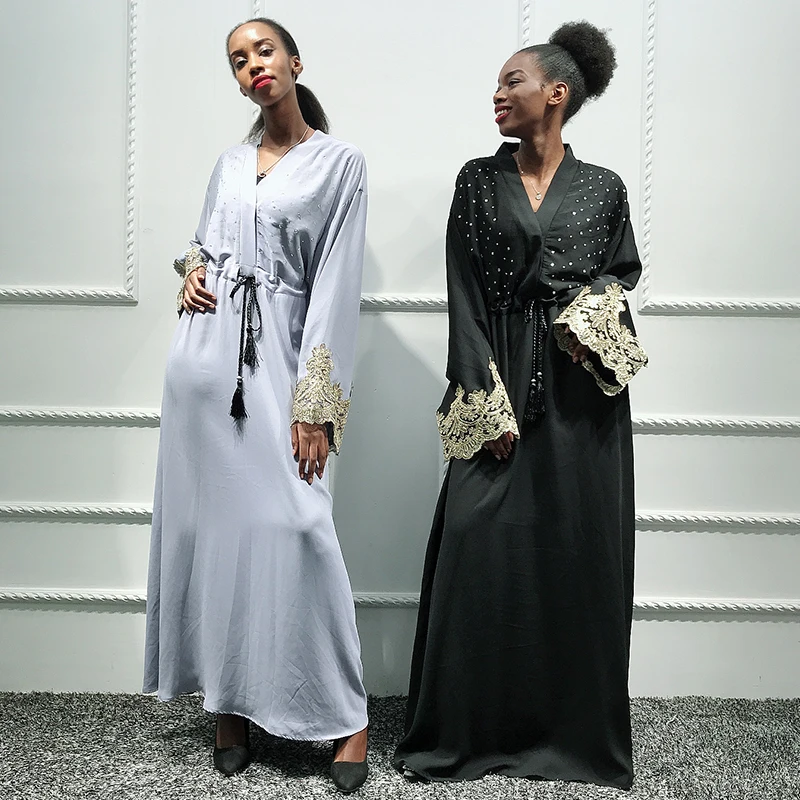 Женское Африканское платье Siskakia длинное с кружевной отделкой и рукавами