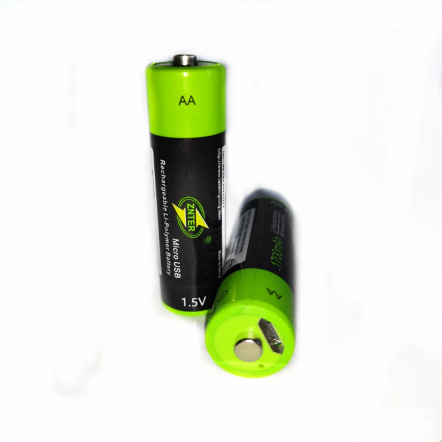 Аккумуляторная батарея ZNTER AA 4 шт./лот 1 5 В 1700 мА · ч USB зарядка литиевая без кабеля