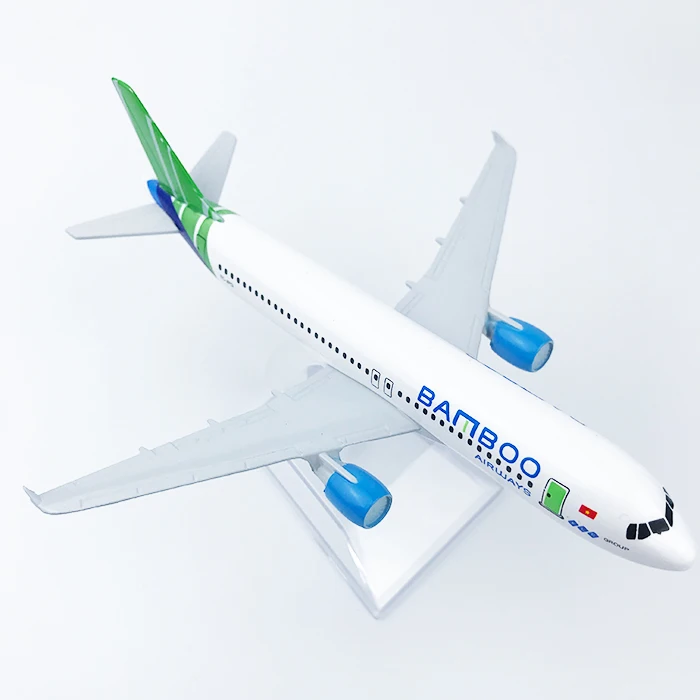 

16cm Alloy Metal Air Vietnam Bamboo Airways Airlines Airbus 320 A320 Airlines Airplane Model Plane Model Stand Aircraft Gifts