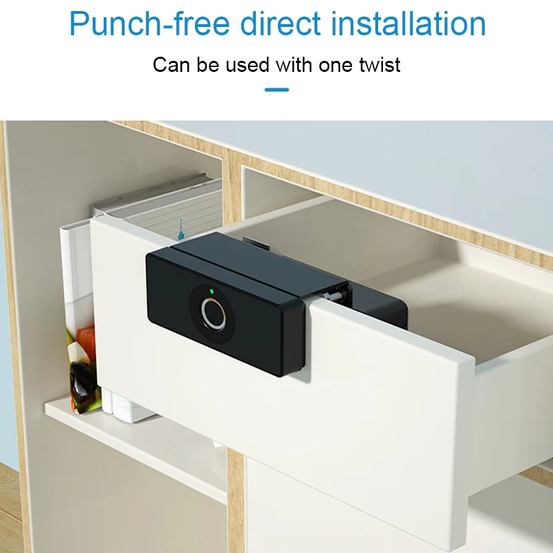 

Smart Door Lock Fingerprint Biometric Punch-Free Office Drawer Wardrobe Bedside Table Shoe Cabinet Household Electronic Lock
