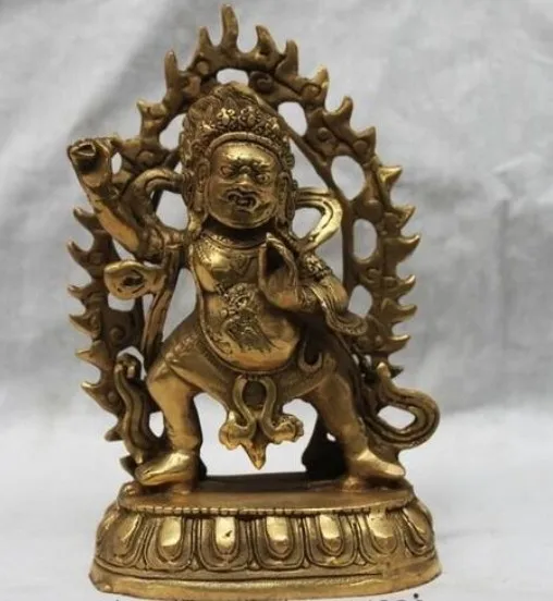 308 Тибет буддизм латунь медь Ваджрапани (Chana Dorje) Статуэтка Махакала Будды|Статуи и