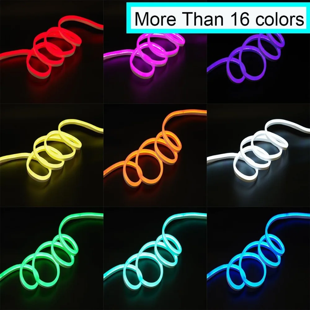 Светодиодный светильник с неоновой веревкой RGB Светодиодная лента с дистанционным управлением 220 в 240 В переменного тока 120 светодиодный s/m Водонепроницаемые гибкие полосы наружное праздничное украшение