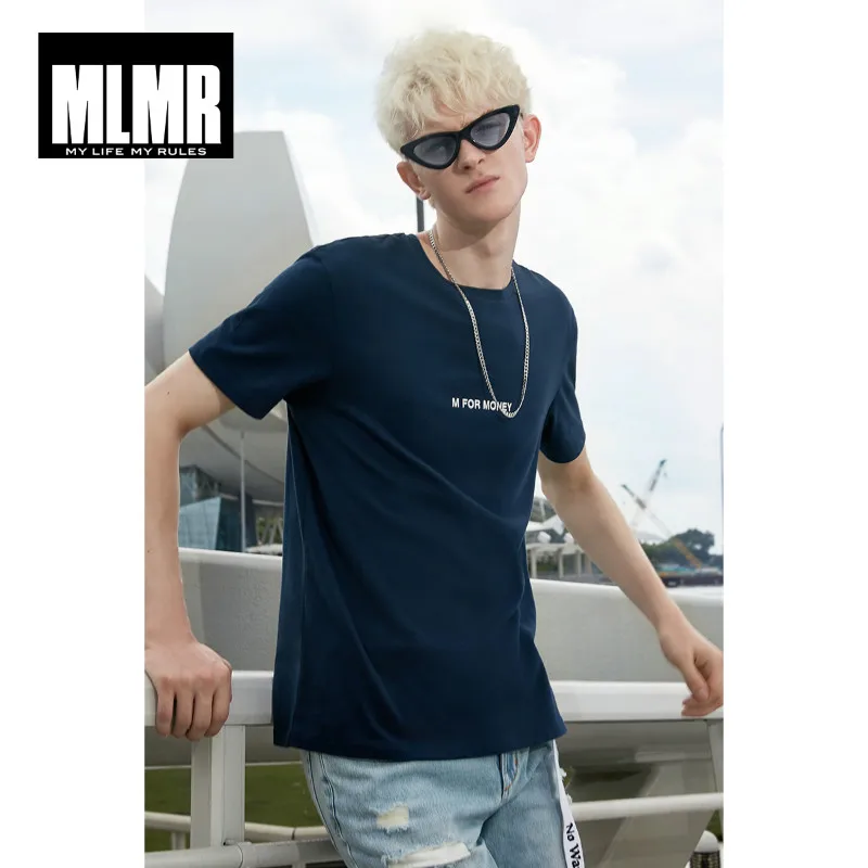 MLMR Мужская футболка из хлопка, футболка с буквенным принтом, JackJones, бренд, мужская одежда 219101534
