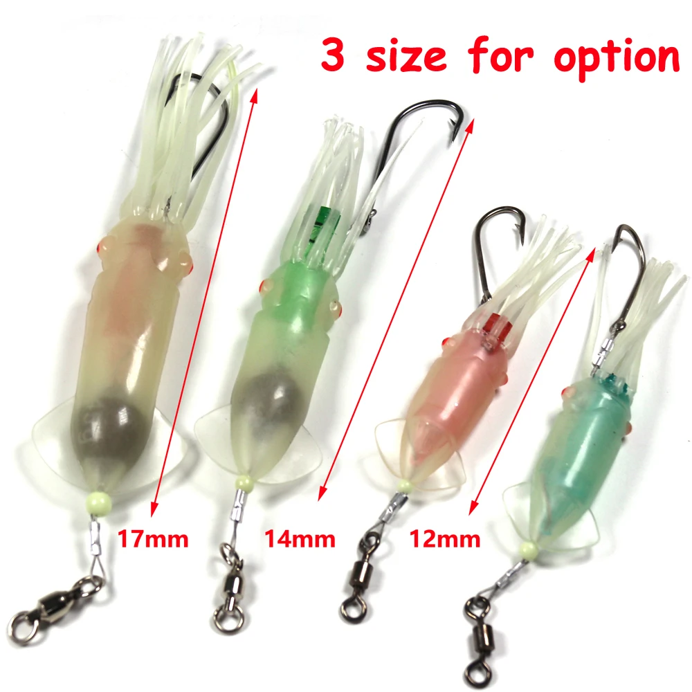 1 шт. электронный светодиодный мягкий кальмар приманка мигающий кальмарный джиг