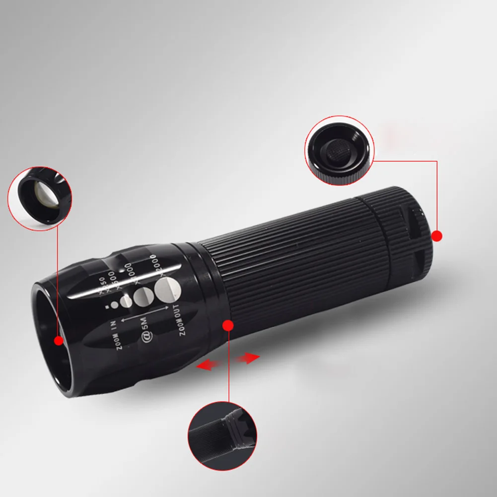 

3-Mode Flashlight Zoomable Zoom Outdoor Telescopic focusing Adjustable Focus
