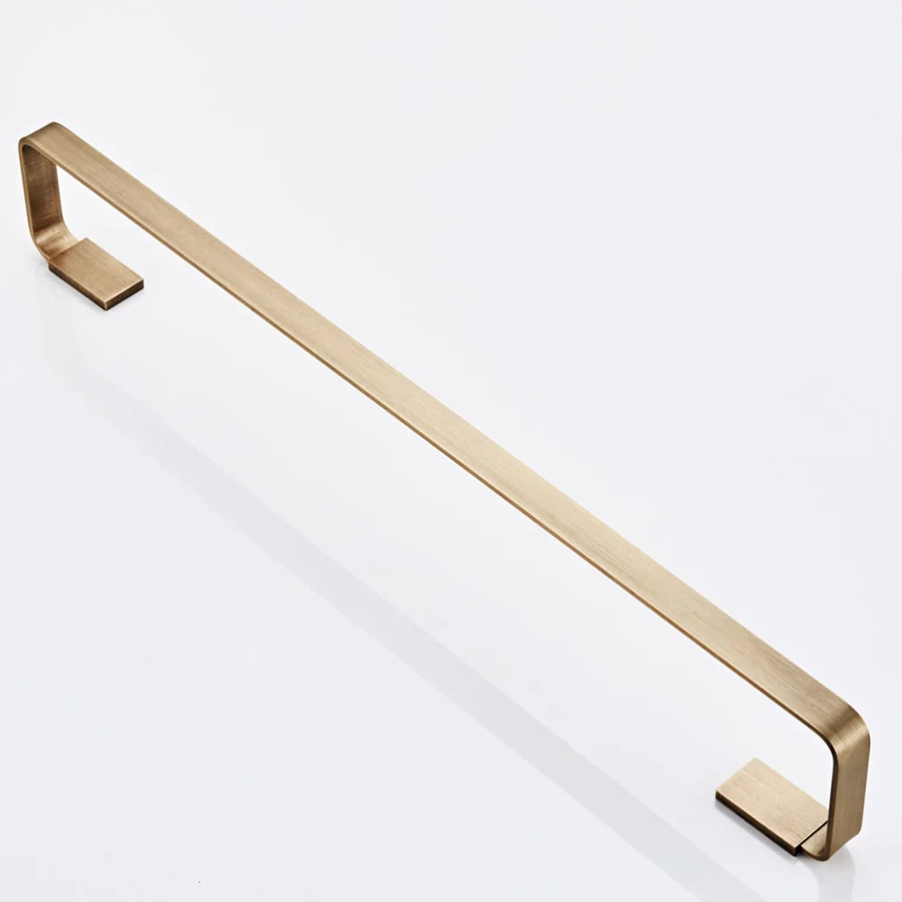 

57x8.6cm Brass Flat Tube Wall-mounted Towel Rack Bathroom Aluminum Towel Bar Single Towel Shelf Wall Mounted Towel Holder (Brass