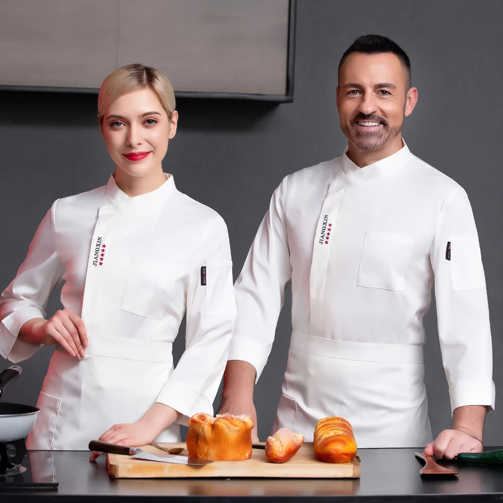 Модная профессиональная Рабочая Униформа шеф-повара с длинным рукавом для