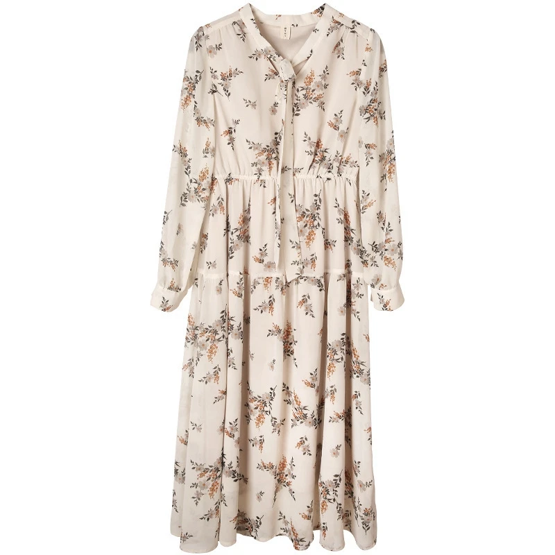 2020 женское длинное весеннее винтажное платье макси с цветочным принтом