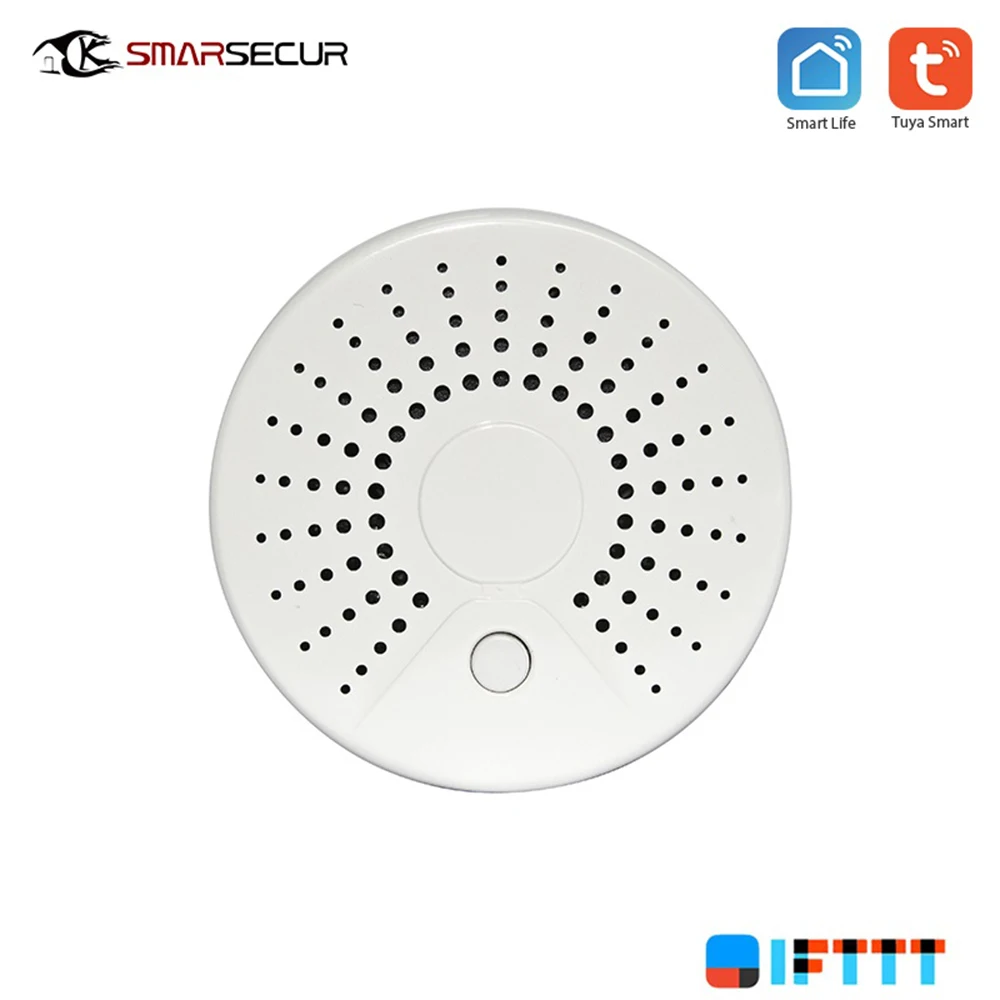 Zigbee датчик дыма пожарная сигнализация для домашней системы безопасности 2,4 ГГц 90 дБ детектор дыма проводка высокая температура триггер сигнализация - Цвет: Smoke Sensor