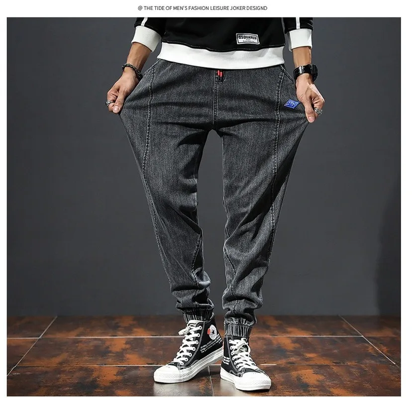 Harem Trousers Hip Hop Joggers Men Pencil Pants Fashion Streetwear Men Jeans Loose Korean Version Casual Cargo Pants