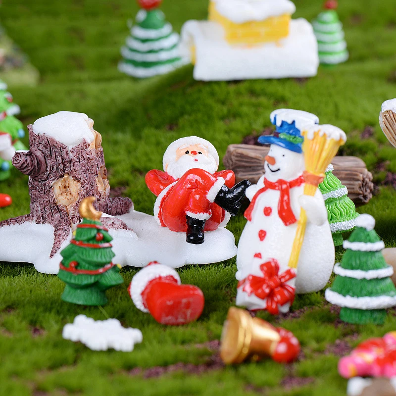 2 шт. мультфильм Корзина пара Снеговик мох микропейзаж украшения Аксессуары