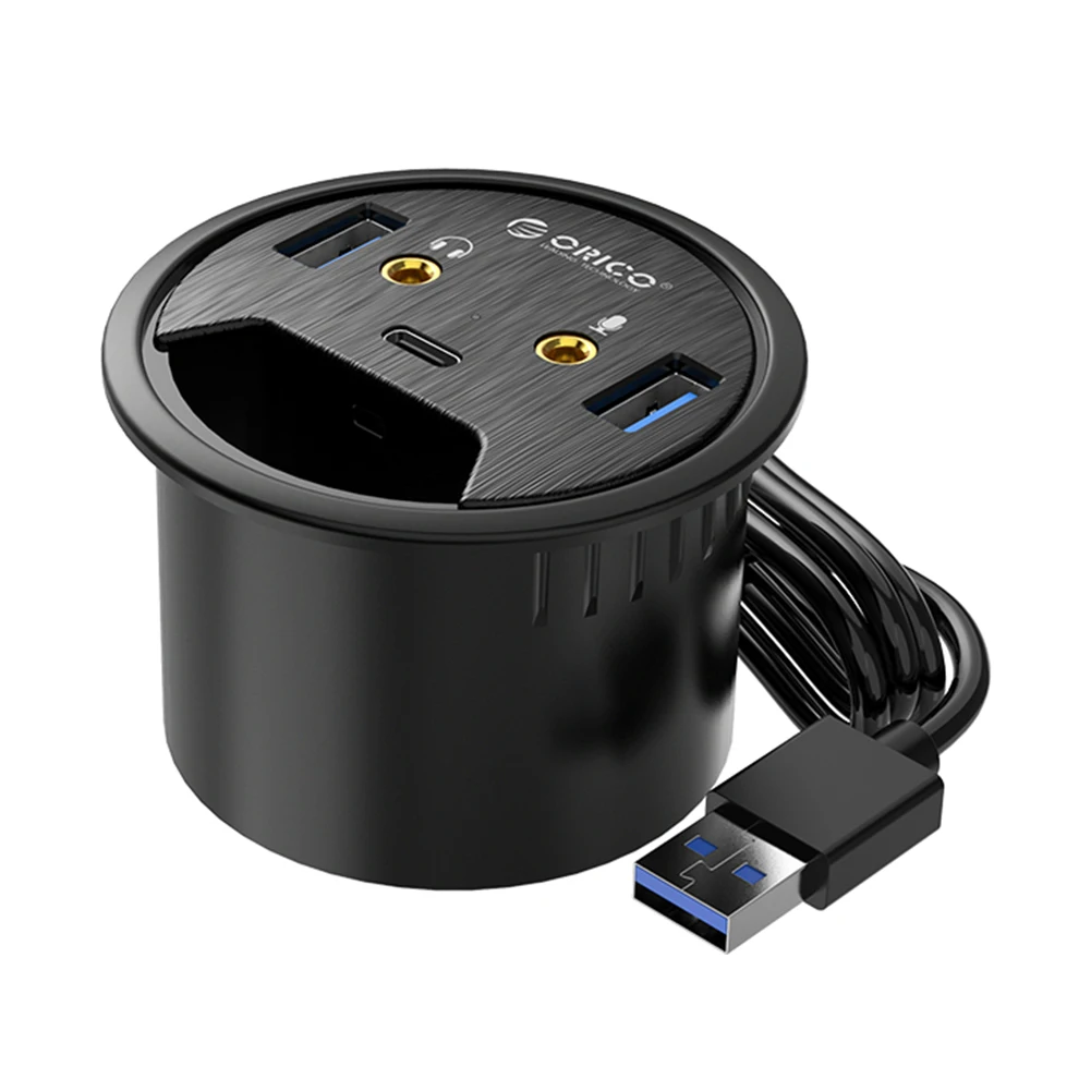 

Настольная втулка ORICO USB 3,0, концентратор с аудиопортами, разветвитель, многофункциональный адаптер для монтажа на стол