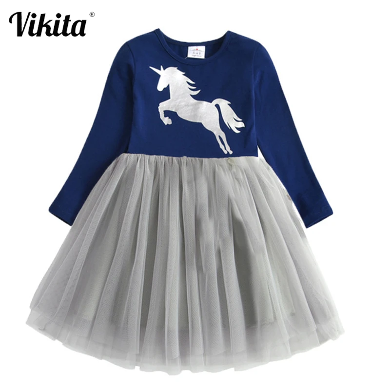 VIKITA Girls Princess Dress for Kids Baby Tutu Dresses Children Party Gown Christmas Clothes Vestidos | Детская одежда и обувь