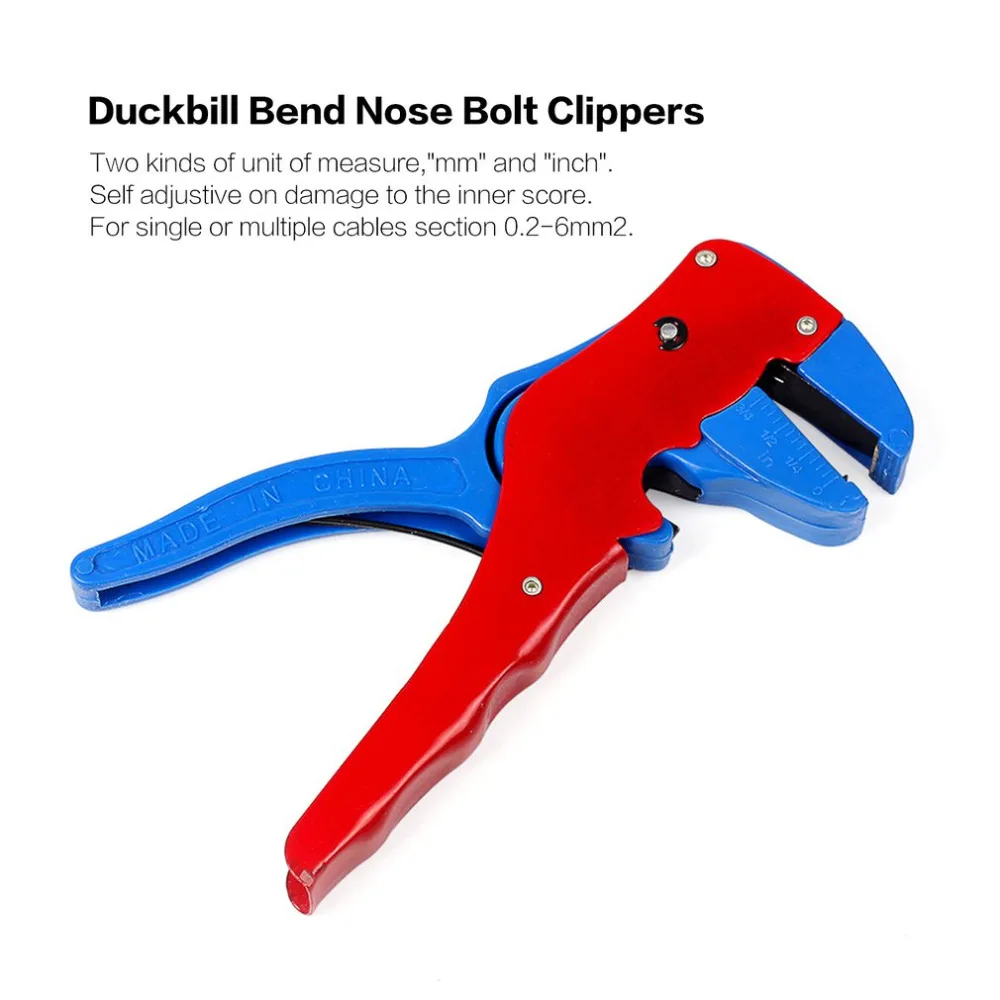 0.2-6 Square MM Adjustable Automatic Cable Wire Stripper With Cutter Duckbill Bend Nose Bolt Clippers Stripping Tool | Инструменты