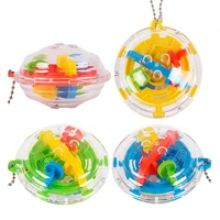 new plastic mini 3d magic rolling ball maze cube kids adult iq training portable key chain educational toys christmas gifts