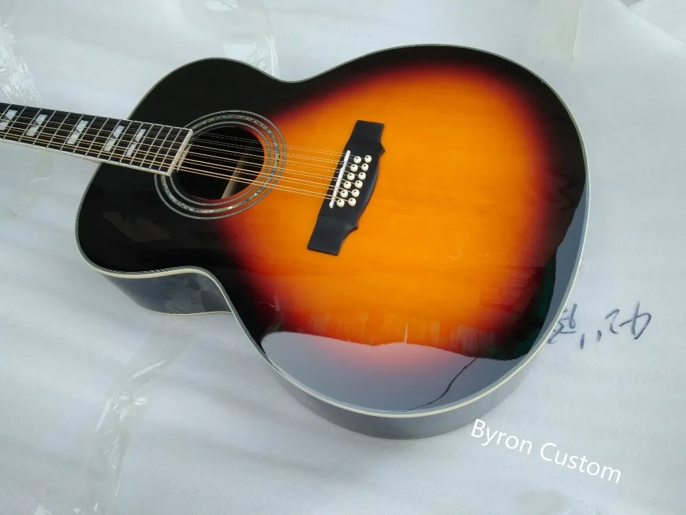 Гриф F512 модель sunburst Джамбо Размер 12 струн акустическая электрическая твердая гитара guild Стиль Гитара