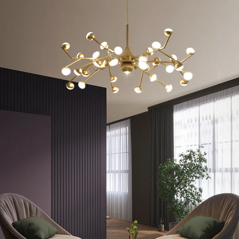 

Living room LED chandelier gold black LED chandelier modern luxury bedroom lamp dining room chandelier indoor lighting AC69-220v
