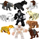 Блокировки костюм для животных Медведь Тигр Волк орангутанг Пижама лошадь строительные блоки, игрушки для детей, совместимых с блокировки животные подарки для детей
