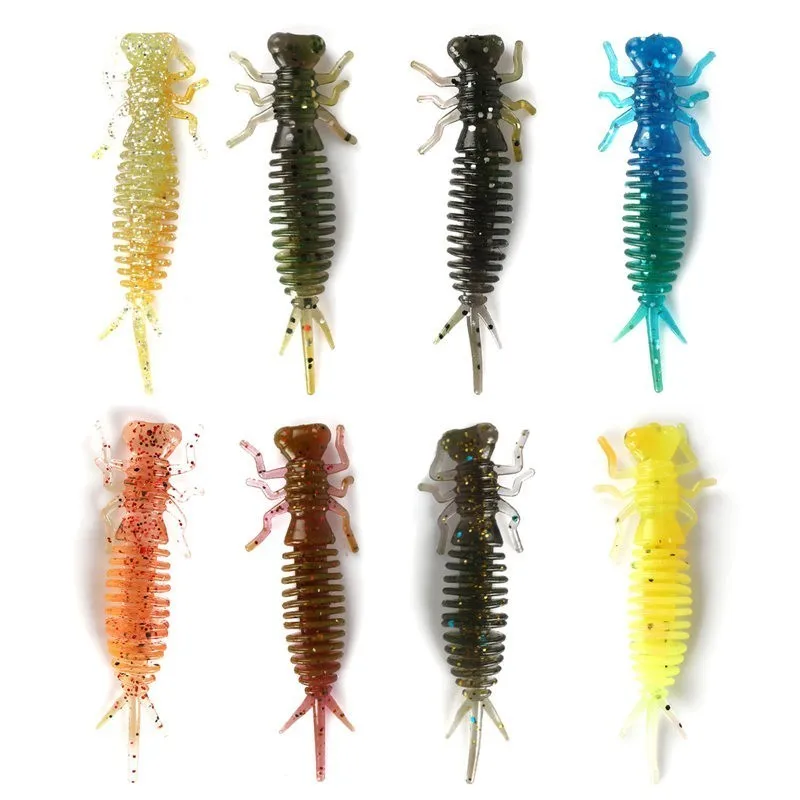 10 шт./лот 55 мм резиновая искусственная наживка Силиконовые Рыболовные Приманки